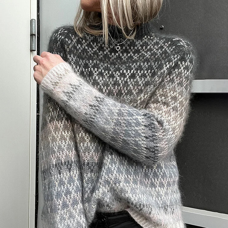 Ela - Isländischer Vintage Strick-Jacquard Pullover