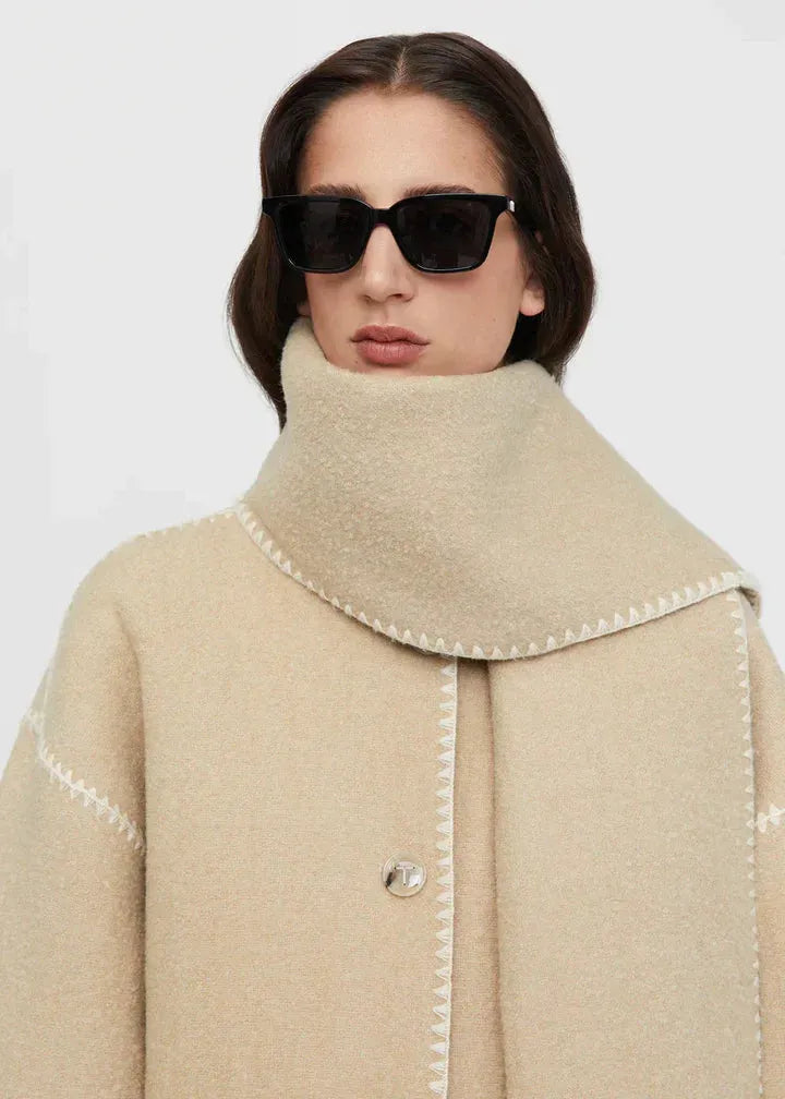 Frauen Winterjacken Set: Stilvolle Jacke mit Schal für Herbst/Winter