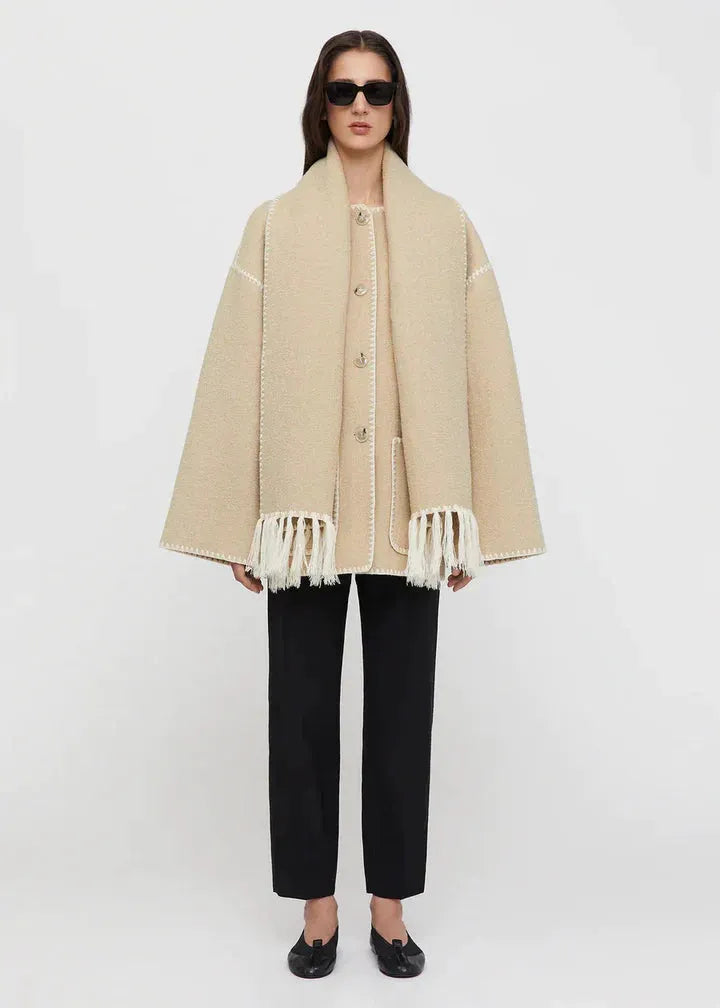Frauen Winterjacken Set: Stilvolle Jacke mit Schal für Herbst/Winter