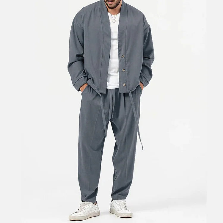Gerrit - 2-teiliges set aus blazer mit knöpfen und hose mit kordelzug