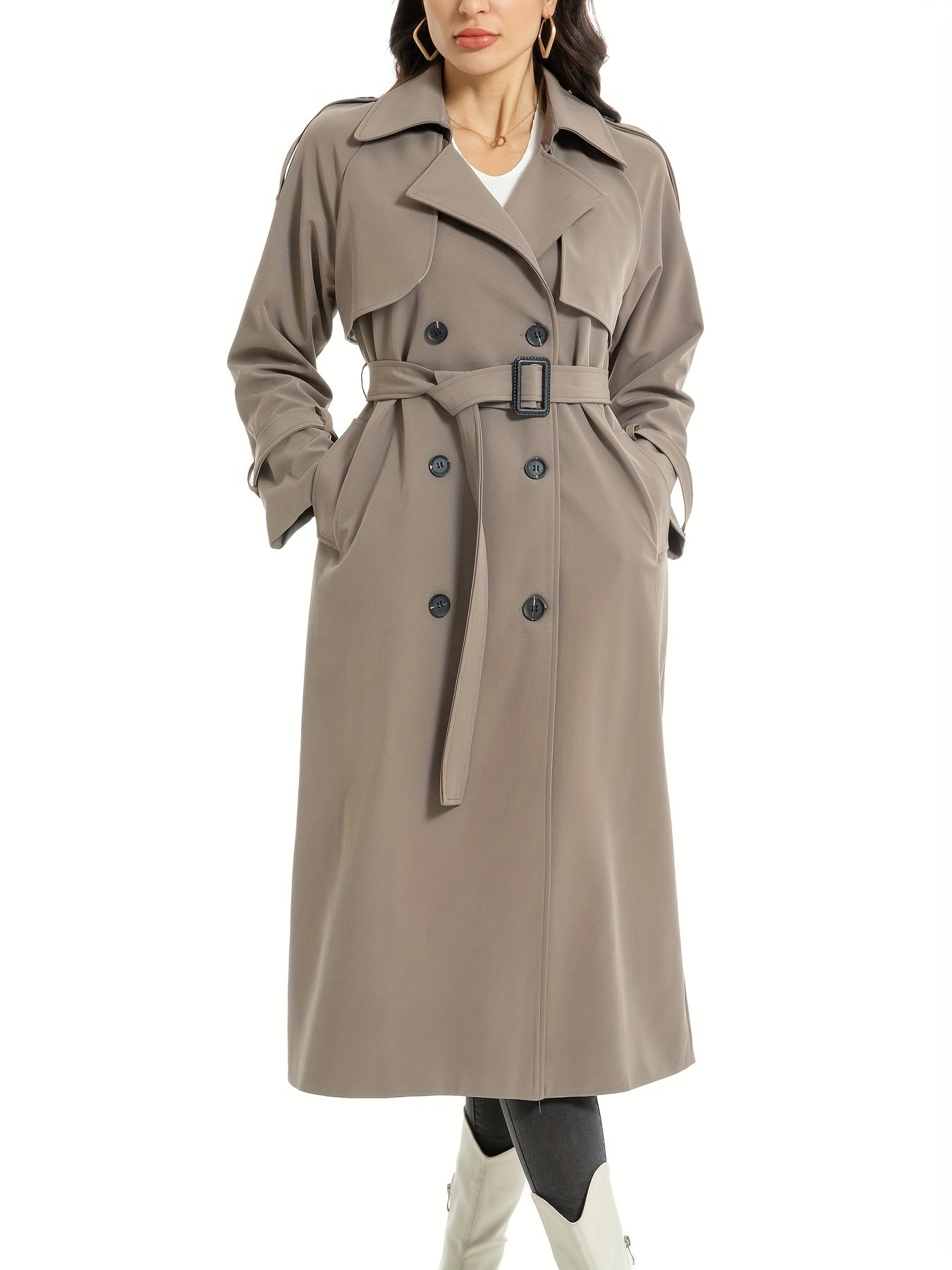 Damen-Trenchcoat mit zweireihigem Verschluss