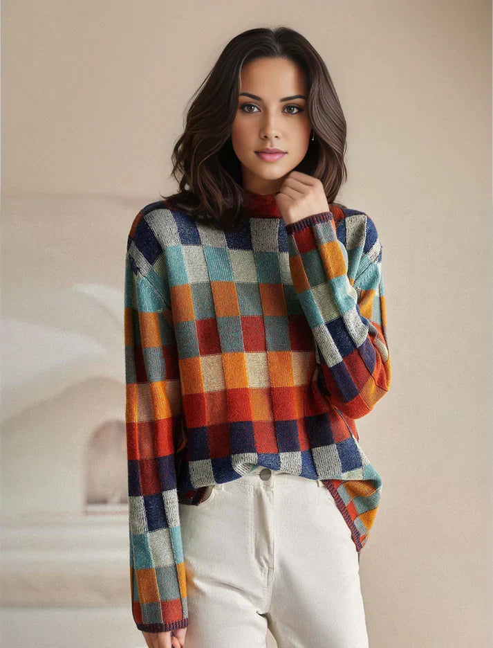 Gemütlicher Pullover mit Colorblock-Design
