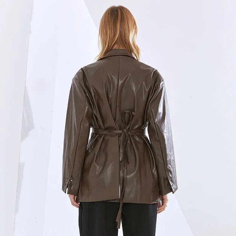 Patchwork-Jacken mit elegantem Reverskragen für Frauen Herbst/Winter