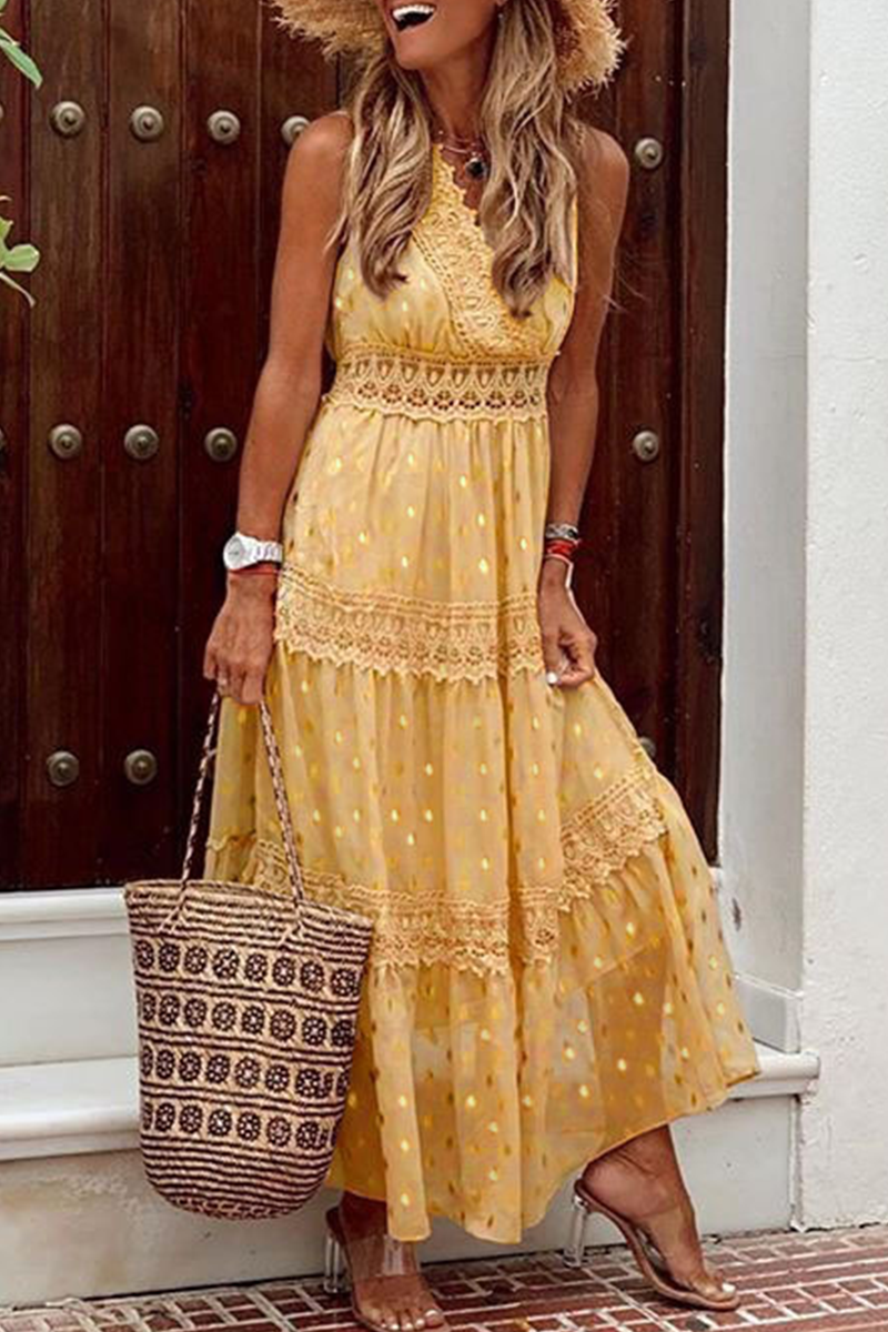Lennon | Gepunktetes Chiffonkleid
