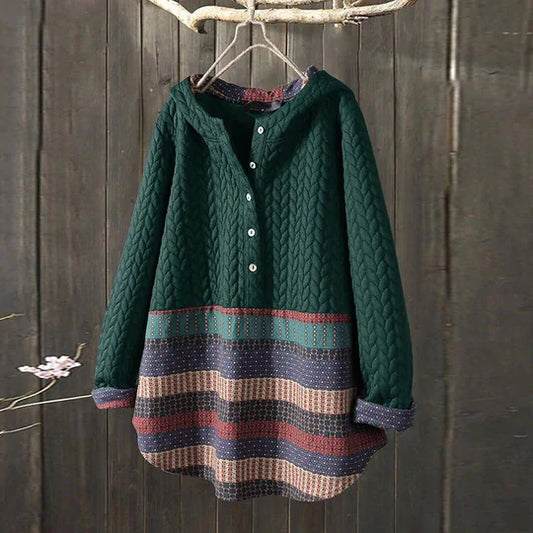 Cosy Winterblues Kapuzenpullover mit Farbverlauf