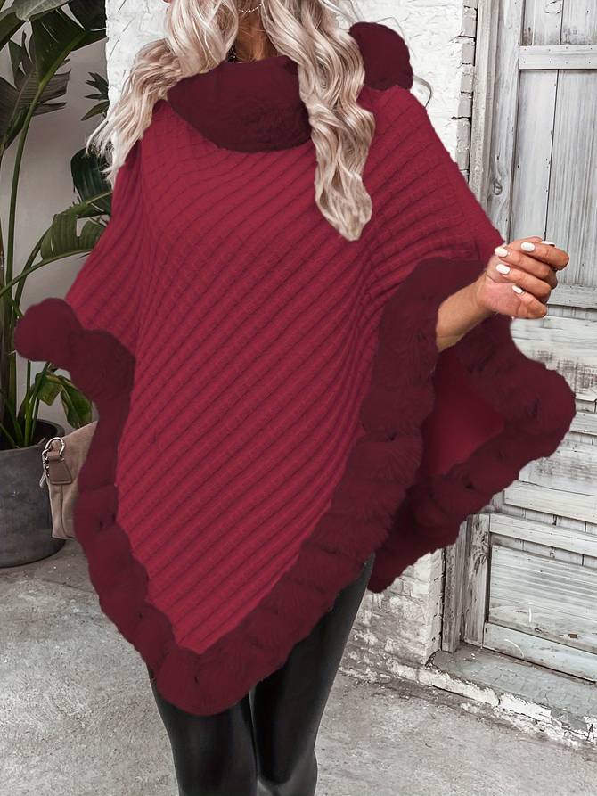 Schicker Poncho-Pullover für den Winter