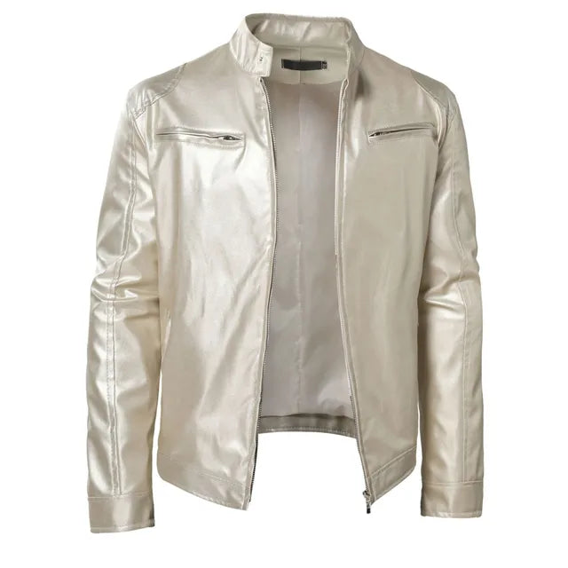 Schlichte Lederjacke für Herren