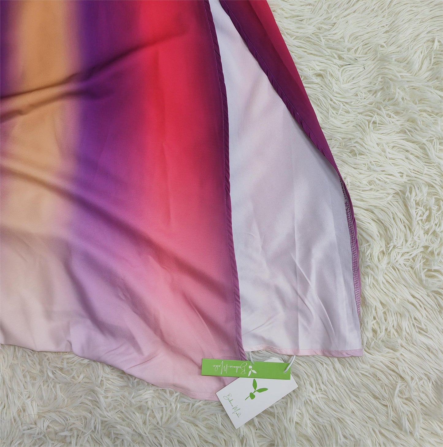 PureWear® - Ein-Schulter-Ausschnitt Ombre plissiertes Maxikleid