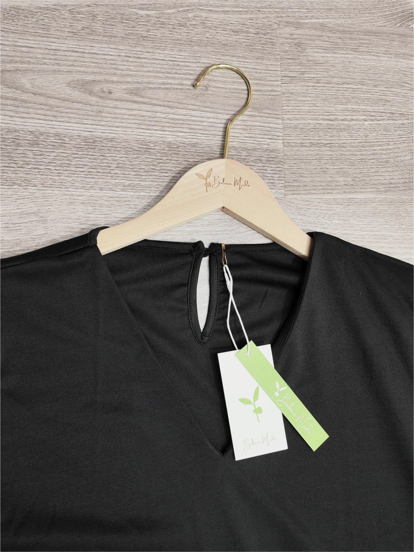FallStil® - Elegantes Schwarzes Minikleid mit geteilten Ärmeln V-Ausschnitt