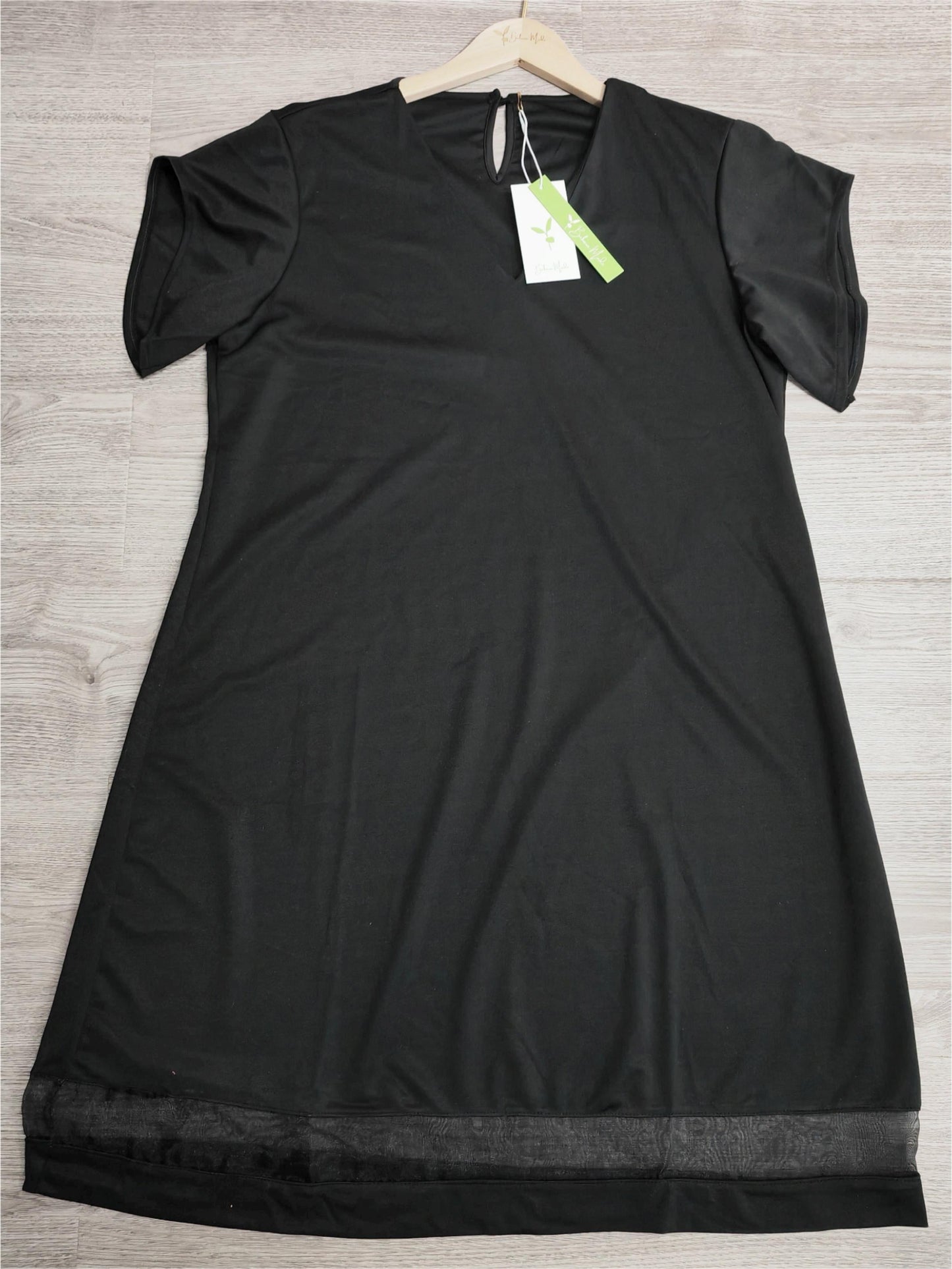 FallStil® - Elegantes Schwarzes Minikleid mit geteilten Ärmeln V-Ausschnitt