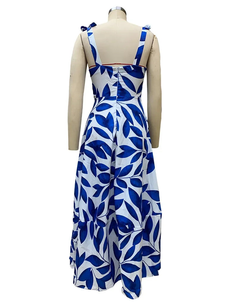Sophia - Blaues Sommer Maxikleid