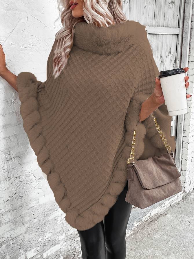 Schicker Poncho-Pullover für den Winter