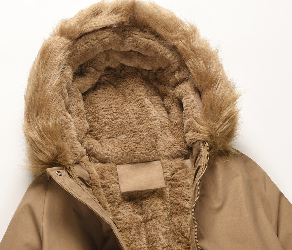 Damenmantel aus Plüsch mit langen Ärmeln