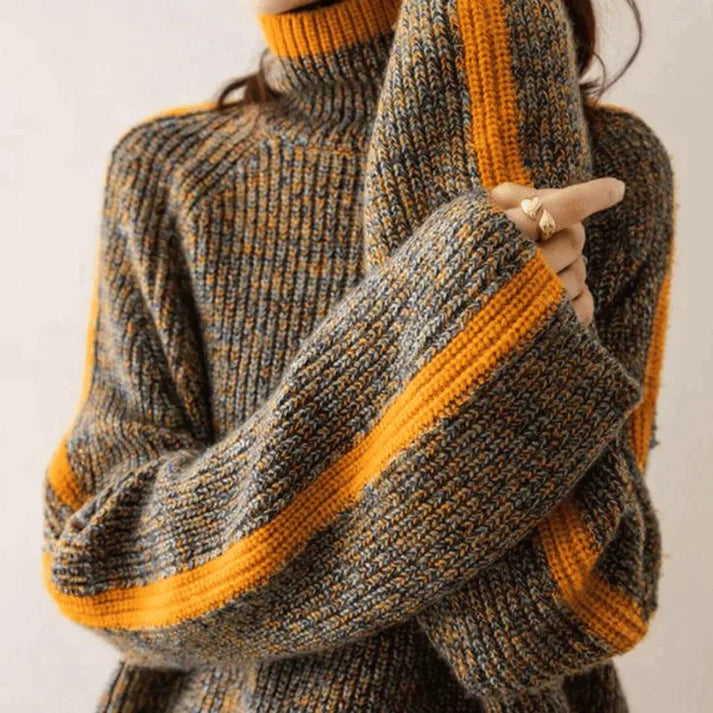 Ravelyn – rollkragenpullover aus gemischtem strick