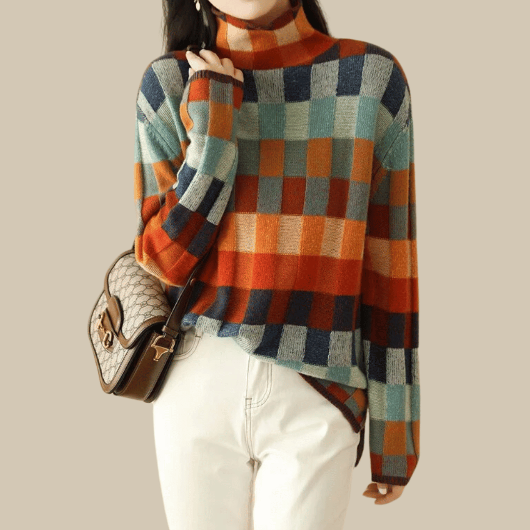 Gemütlicher Pullover mit Colorblock-Design