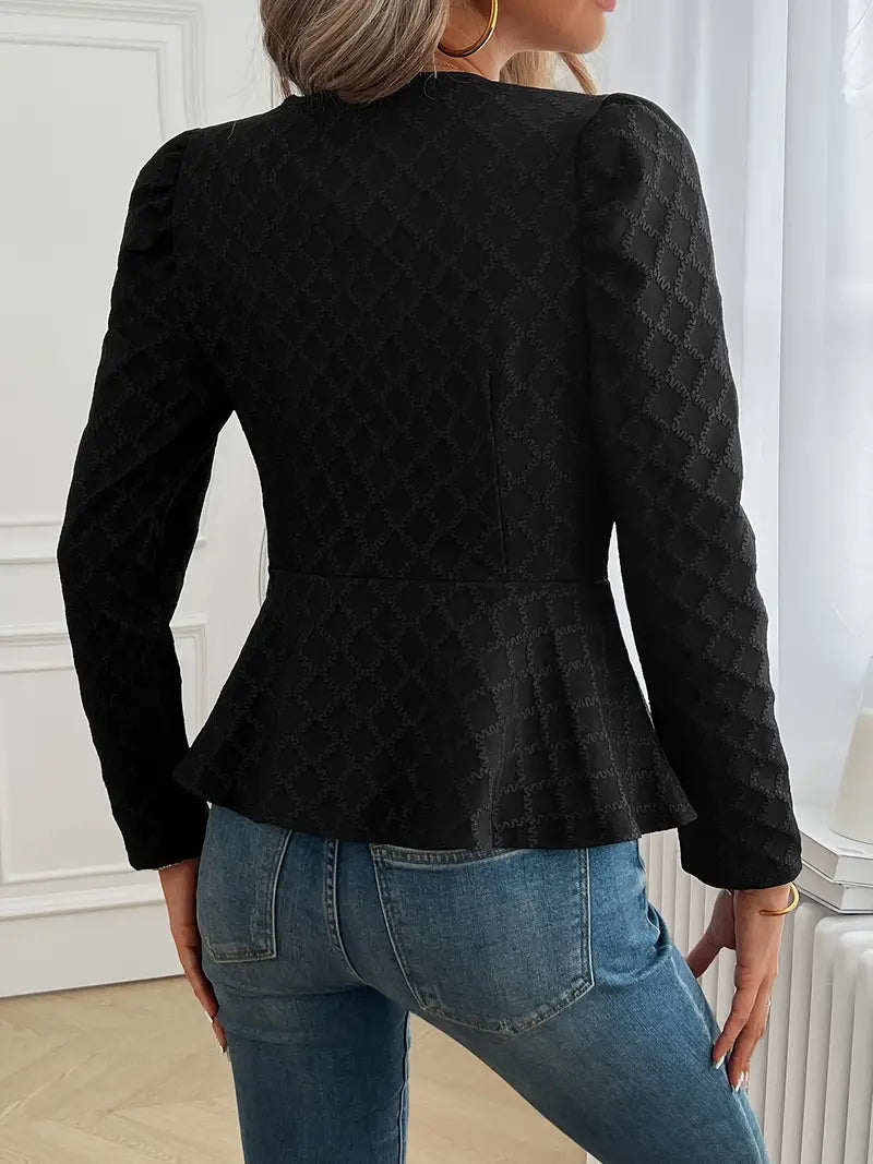 Megan - Schmal geschnittene, strukturierte Zip-Up Jacke mit modernen Details