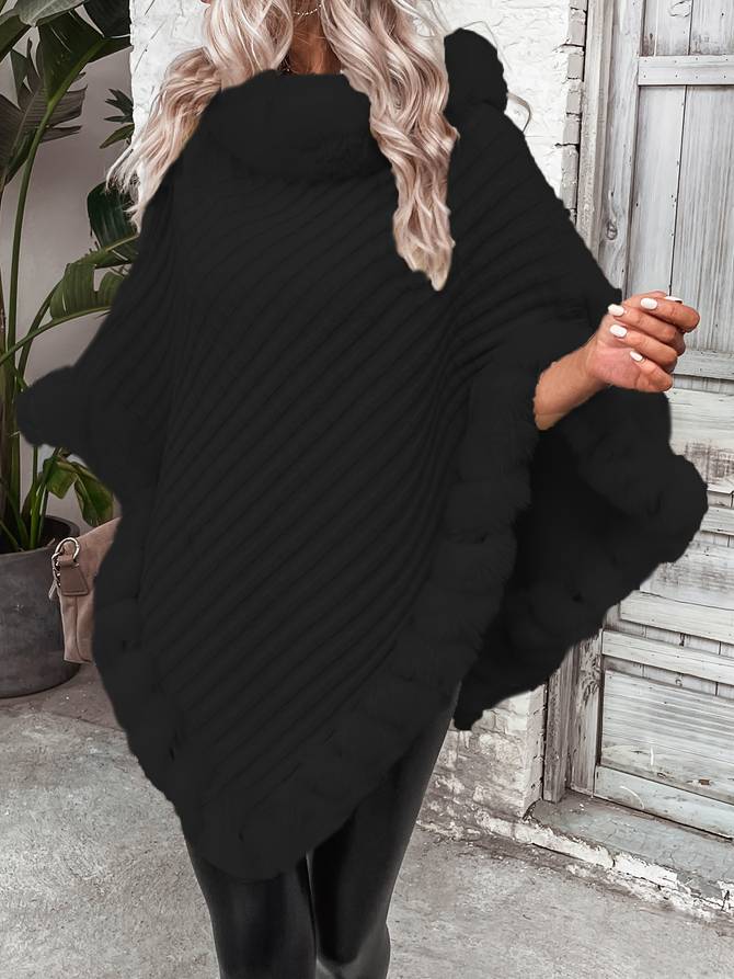 Schicker Poncho-Pullover für den Winter