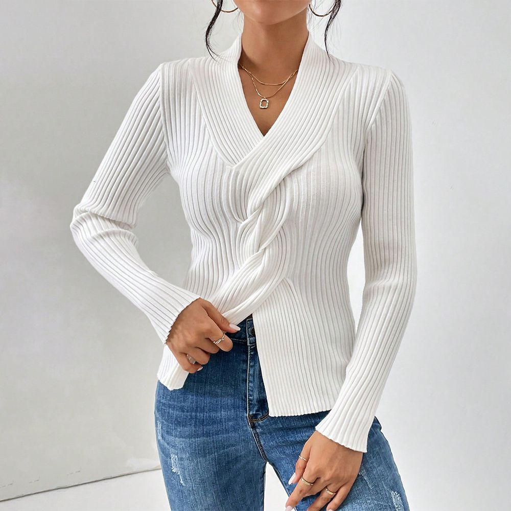 Nalani - Pullover mit V-Ausschnitt und langen Ärmeln