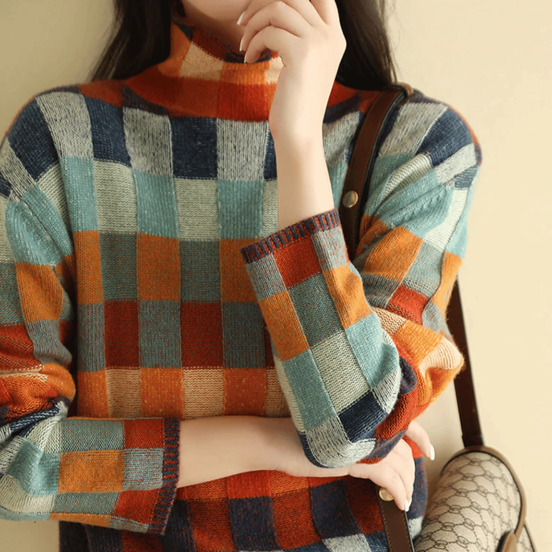 Gemütlicher Pullover mit Colorblock-Design