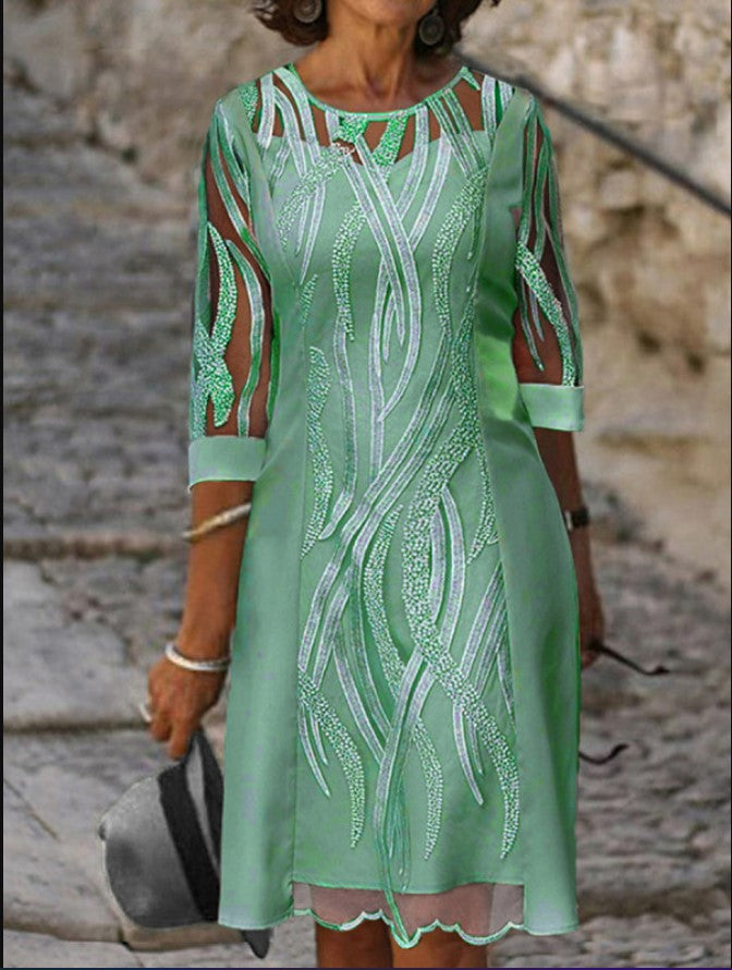 Raffiné - Whispers Midikleid mit Magische Ausstrahlung, besonderen Ärmeln und Spitze