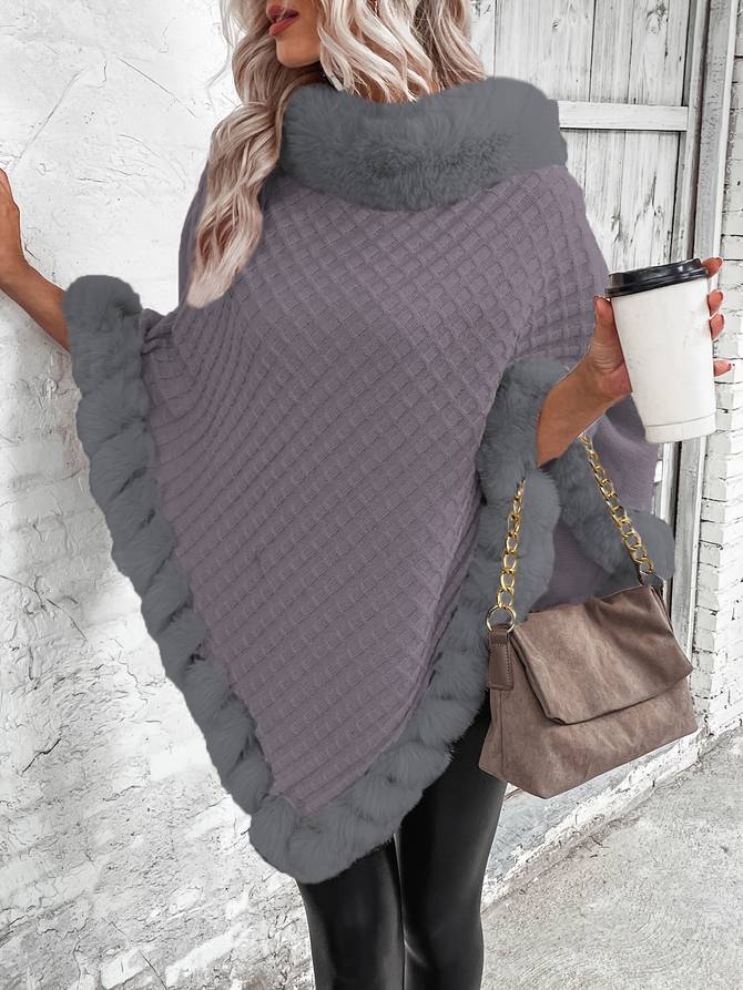 Schicker Poncho-Pullover für den Winter