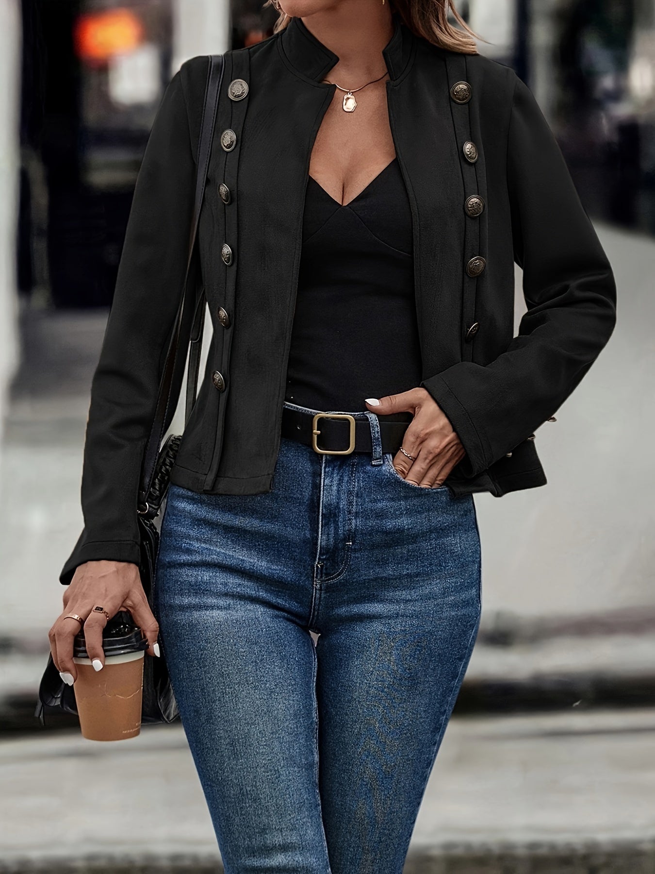 Damen Vintage Langarm Outwear: Zeitlose Eleganz für jeden Anlass