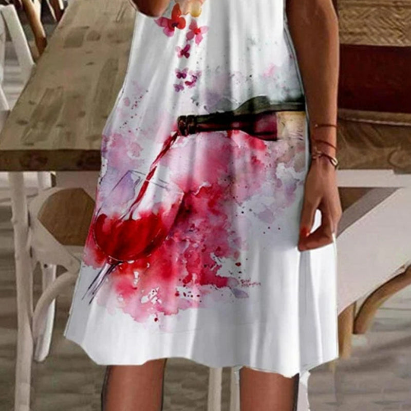 BMC® - Stellar Essence Kurzärmliges, knielanges A-Linien-Resort-Kleid
