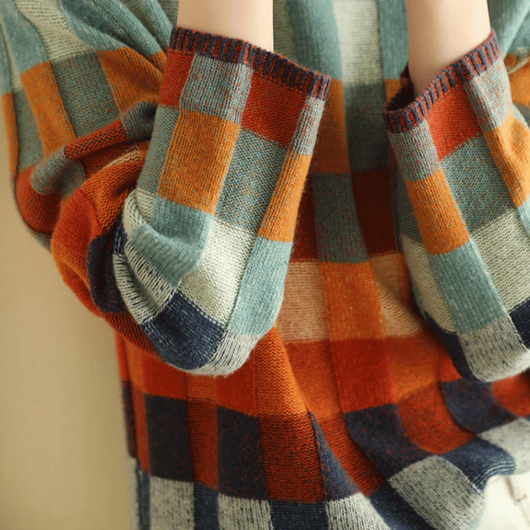 Gemütlicher Pullover mit Colorblock-Design
