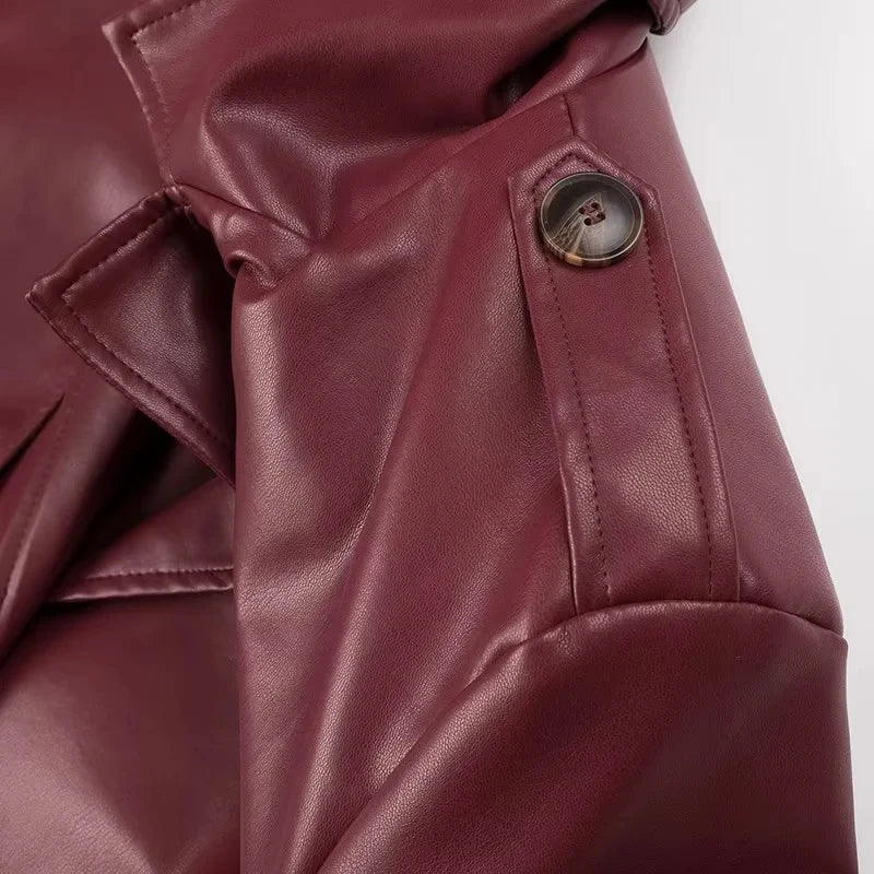 Camilla - Lange stilvolle Jacke mit Schnürsenkeln für Frauen
