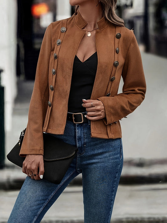 Damen Vintage Langarm Outwear: Zeitlose Eleganz für jeden Anlass