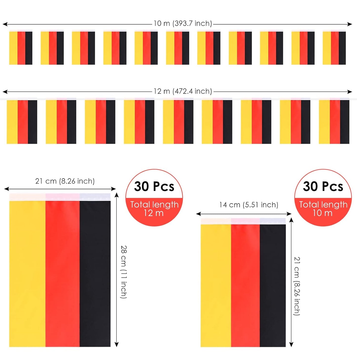 Deutschland-Flaggenkette für die Dekoration der Europameisterschaft 2024