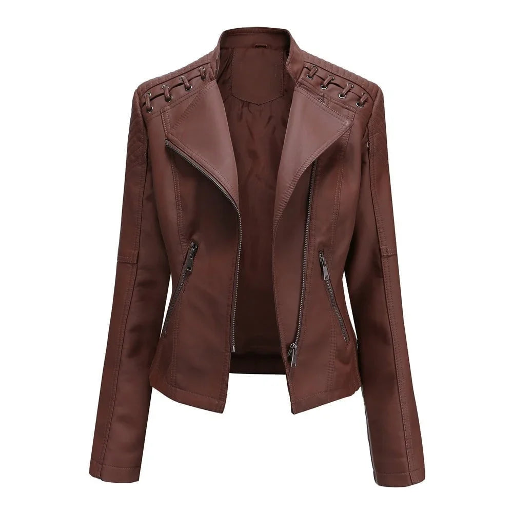 Alysa - frauen lederjacke für den frühling