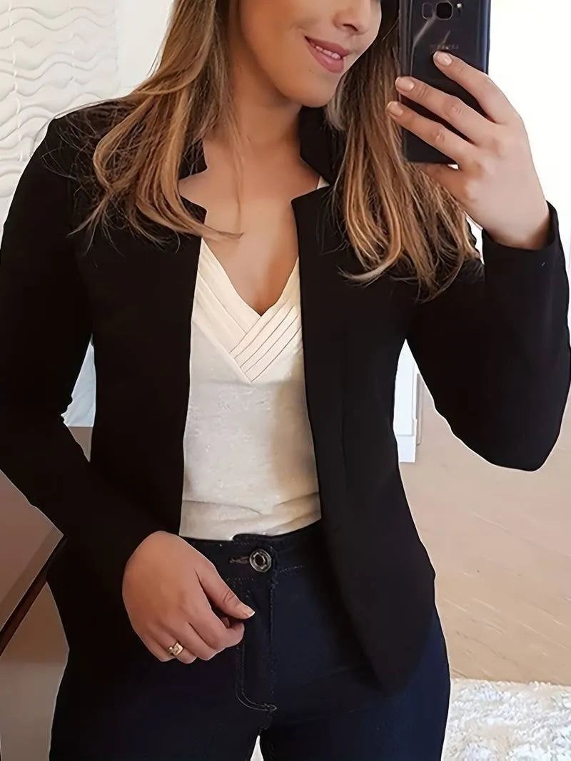Warmer Frauenblazer mit langen Ärmeln für Herbst & Winter