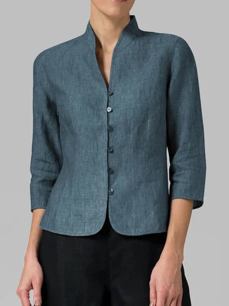 Brynna | hochwertige damen bluse mit stehkragen
