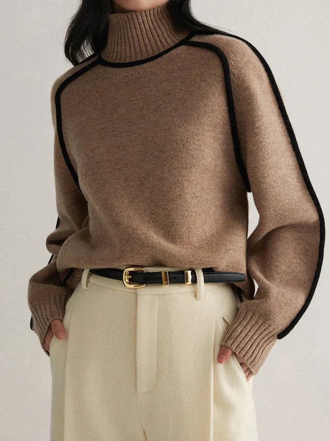 Pull-a-col-roule-marron