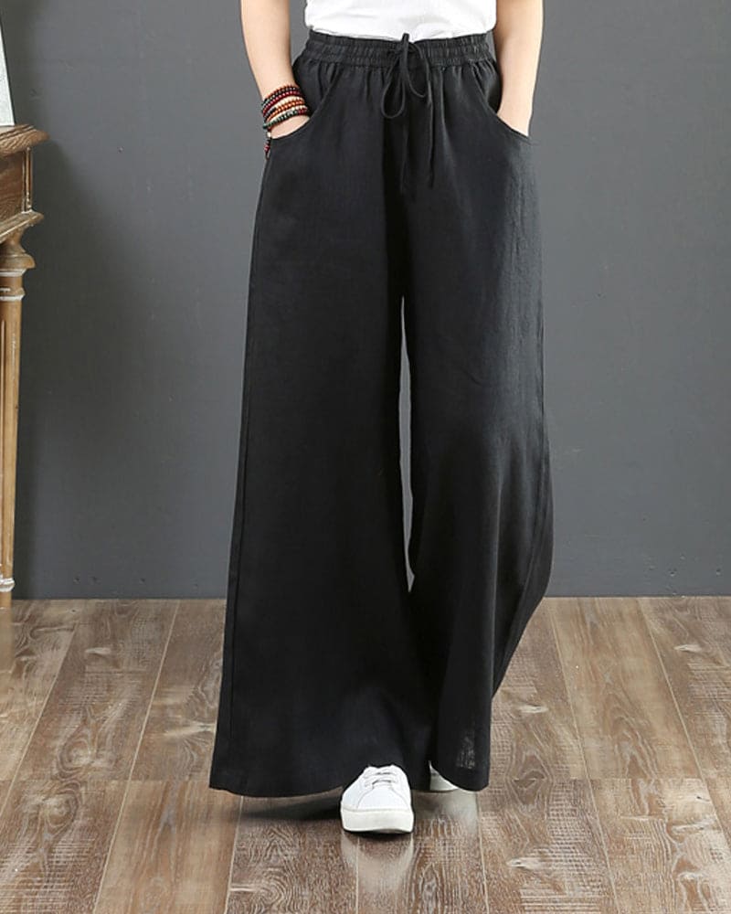 Evanie - Hose in einfarbiger Farbe