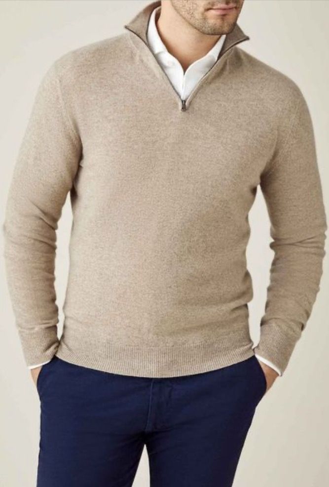 Tom Polo - modischer pullover mit reißverschluss für herren (italienisches Design)
