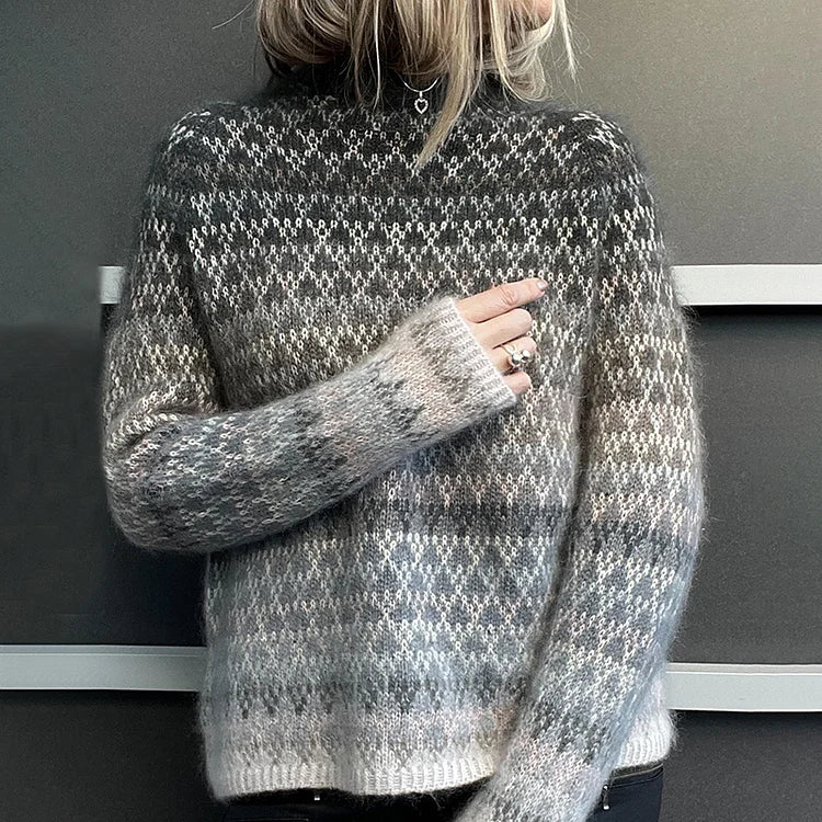 Ela - Isländischer Vintage Strick-Jacquard Pullover