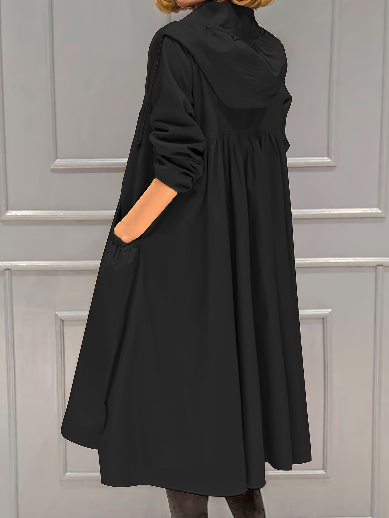 Damen Plus Size Mantel mit durchgehendem Reißverschluss