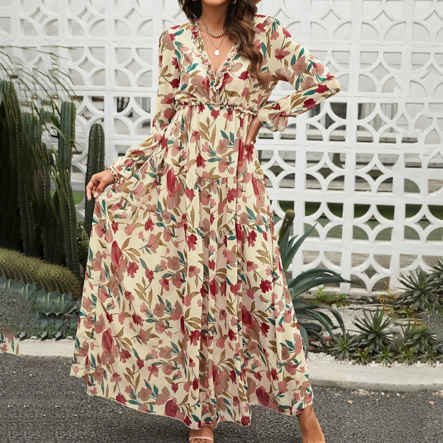 Carla's Blumen-Print Maxikleid