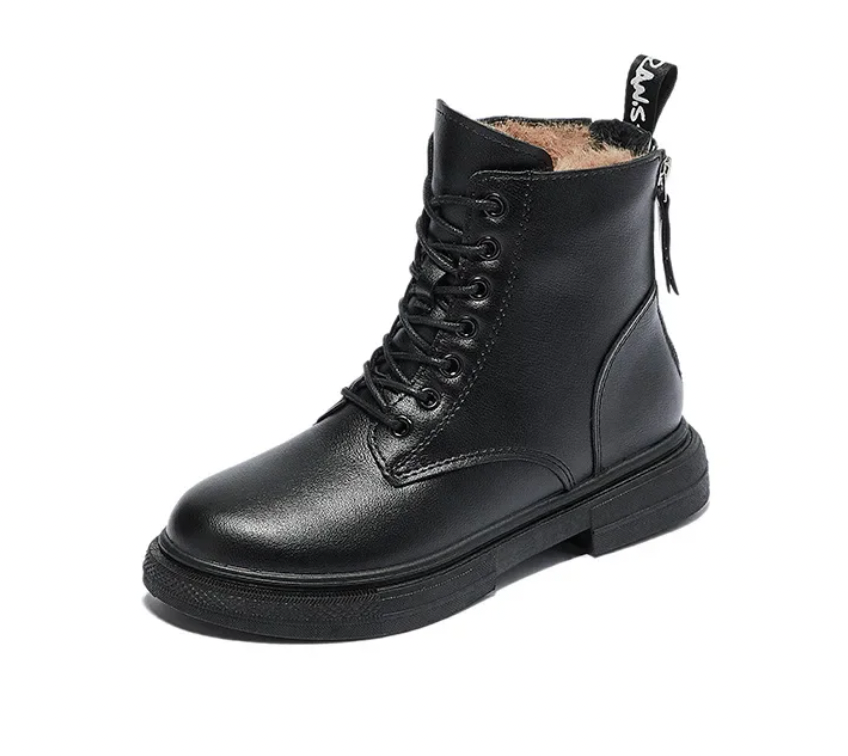 Liane | Schwarze Leder-Winterstiefel