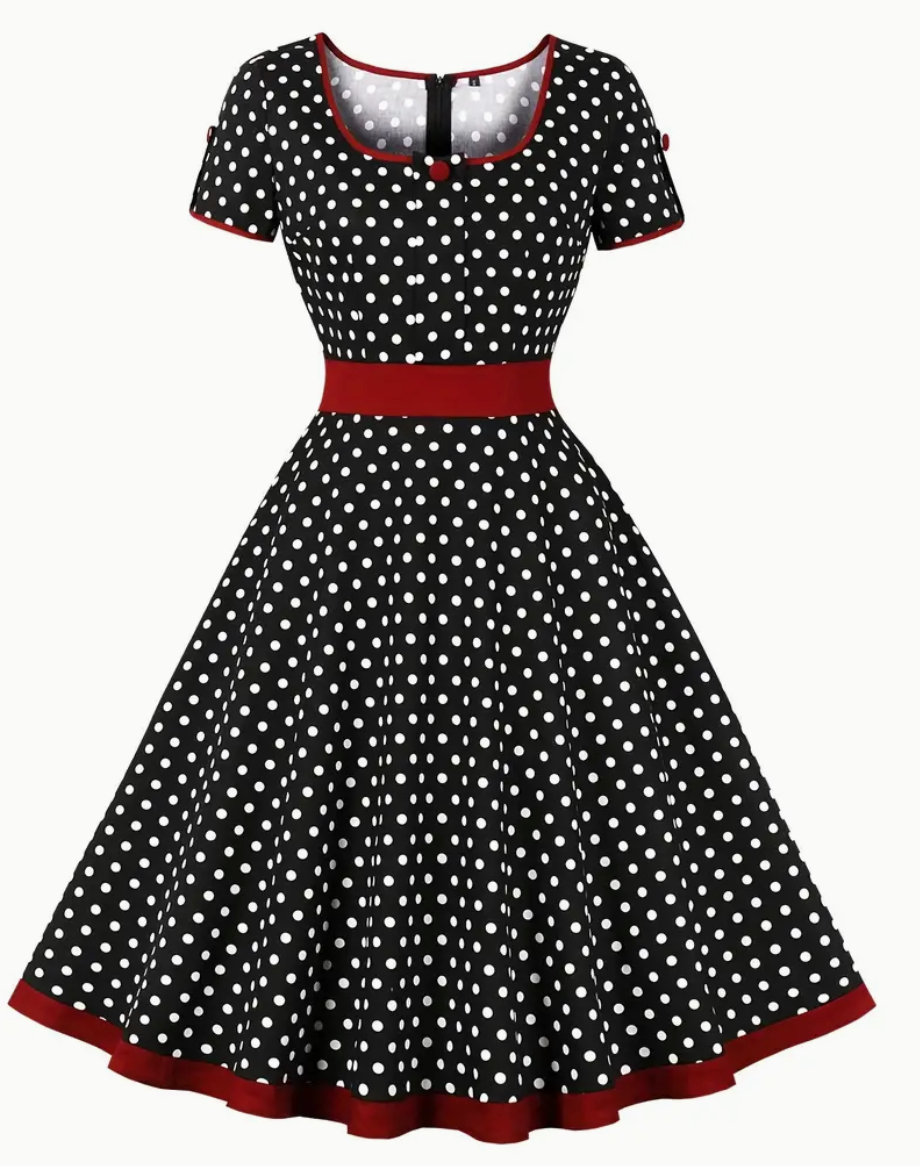 RETRO CHIC - Schönes Vintage Polka Kleid für den Frühling/Sommer