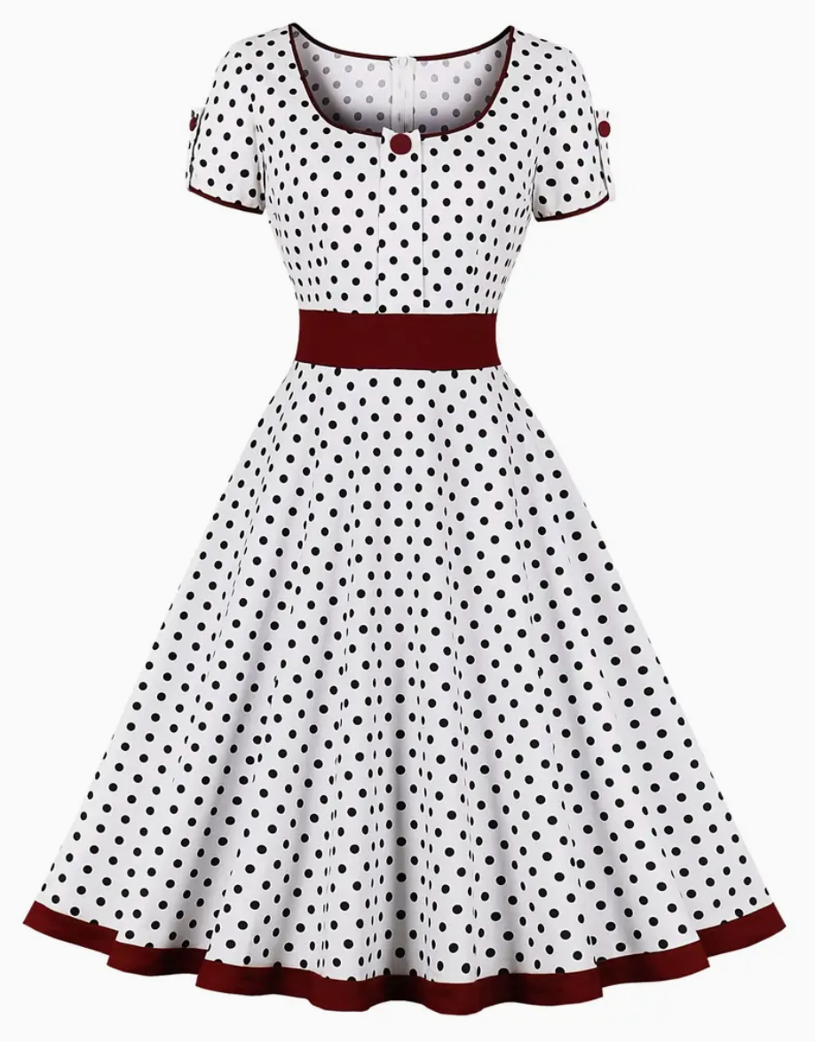 RETRO CHIC - Schönes Vintage Polka Kleid für den Frühling/Sommer