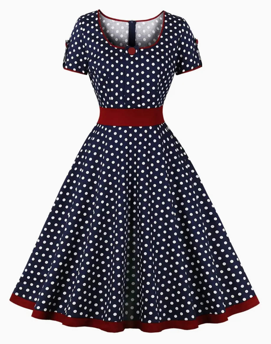 RETRO CHIC - Schönes Vintage Polka Kleid für den Frühling/Sommer