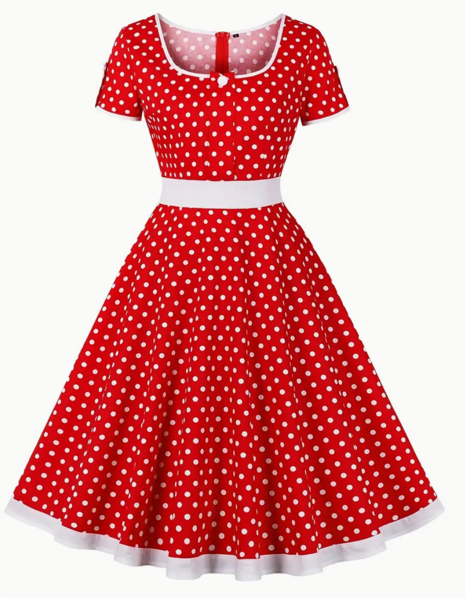 RETRO CHIC - Schönes Vintage Polka Kleid für den Frühling/Sommer