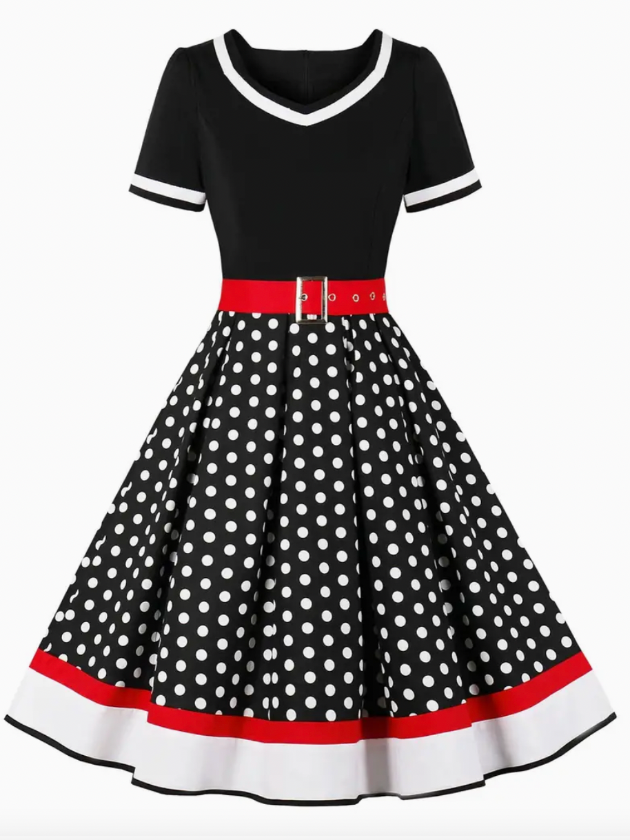 RETRO CHIC - Schönes Vintage Polka Kleid für den Frühling/Sommer