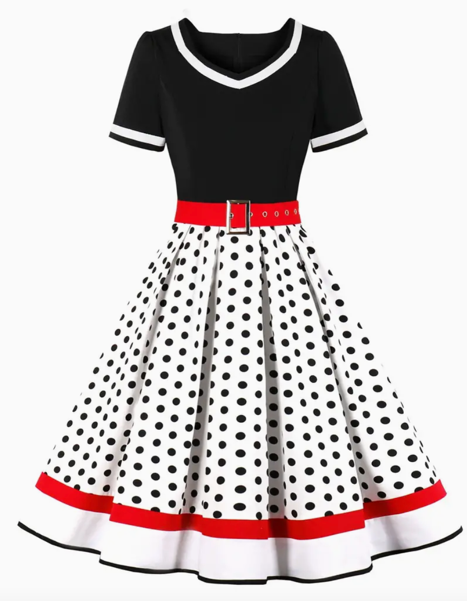 RETRO CHIC - Schönes Vintage Polka Kleid für den Frühling/Sommer