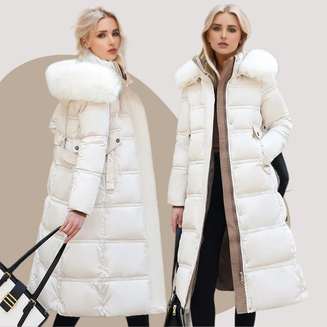 Lucassana - Langer Winterpelzmantel für Frauen - elegant und warm