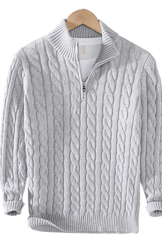 Anton - pullover mit halbem reißverschluss