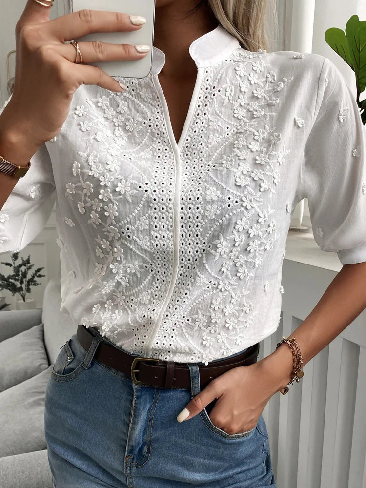 Bluse mit V-Ausschnitt - Mystique